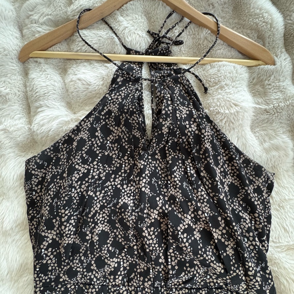 Banana Republic Black and Cream Halter pant jumpsuit
